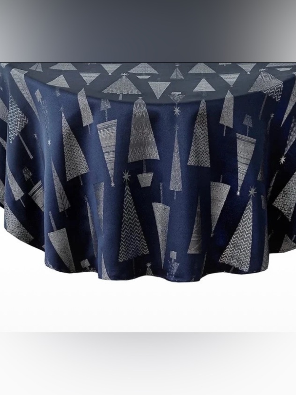 Holiday at Home Christmas Tree
Oval Tablecloth 68"x 84" Blue & Gold